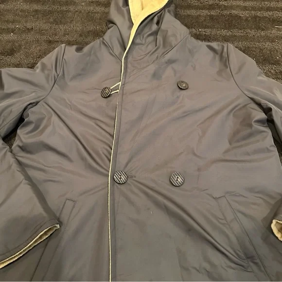 J. Jill Brown Wool Coat Tan Neutral Reversible Longline Jacket Light Size M - Picture 10 of 16